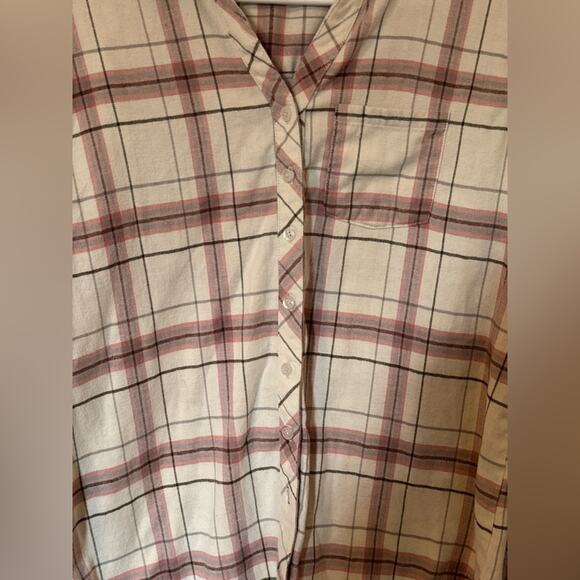 Weatherproof Vintage Women's Long Sleeve Button Down Flannel Shirt Pink, Size M - Picture 4 of 7